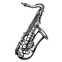 Saxophone Black Vector Illustration