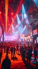 Crowd Gathering at a Convention Center