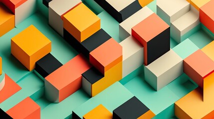 Obraz premium 3D geometric patterns with sharp edges and contrasting colors