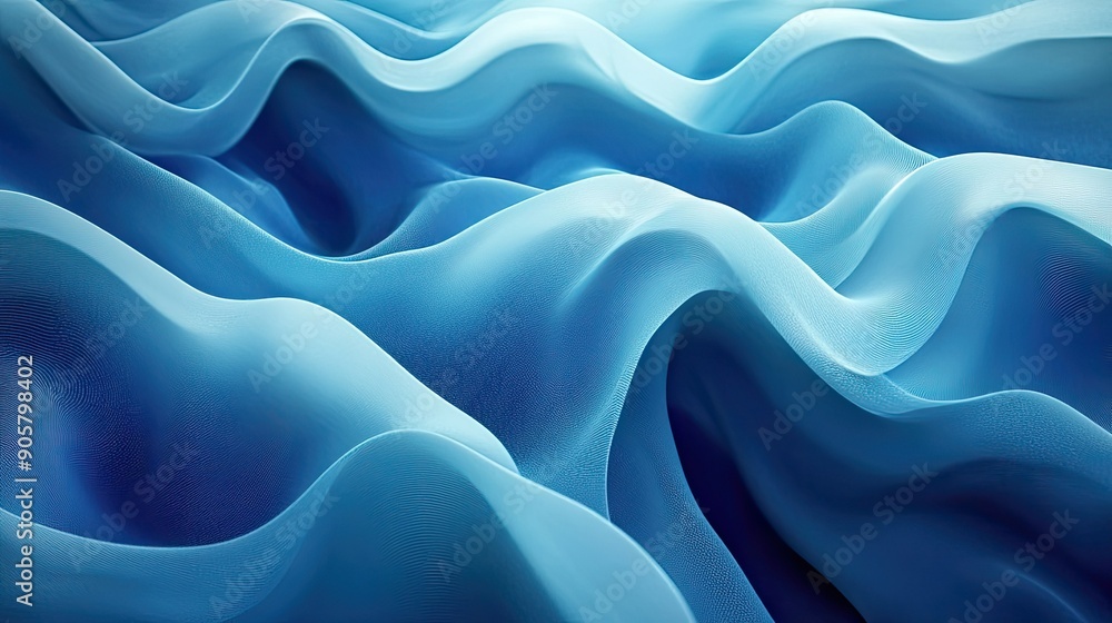 Poster abstract 3d waves creating a sense of depth and motion