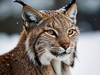 Obraz premium a lynx searching for the prey 