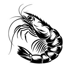 Shrimp Black Vector Illustration