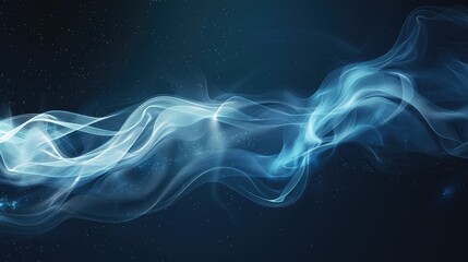Fototapeta premium Abstract white smoke on dark backdrop with text space for pollution theme