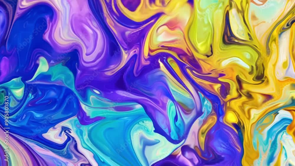 Aufkleber an enchanting display of paintlike transformations in fluid motion resembling a magical dream.