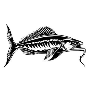 recommend clip art: Sturgeon Fish Black Vector Illustration
