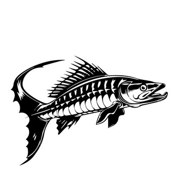 recommend clip art: Sturgeon Fish Black Vector Illustration