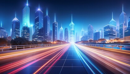Naklejka premium city at night