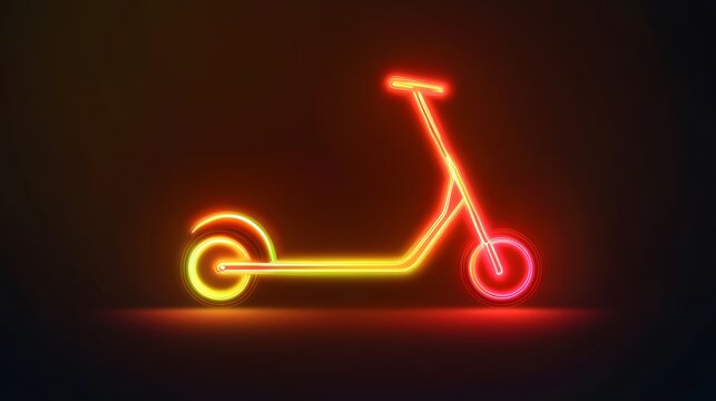 neon scooter glowing red and yellow
