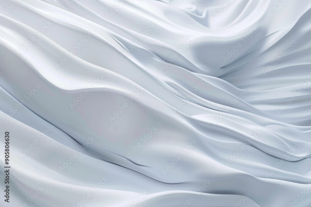 Poster close-up shot of a white sheet with folds and creases, suitable for use in design or photography pro