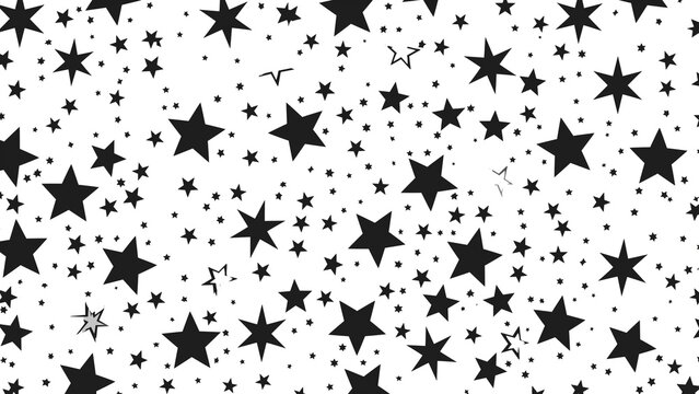 Random Black Stars on White