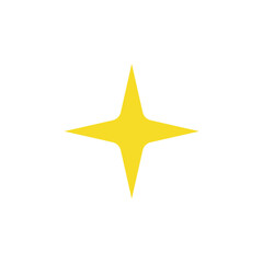 Yellow stars icons, sparkling stars with yellow bright color. vector illustration isolated on white background.