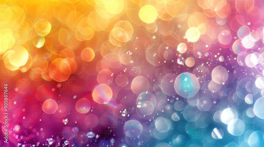 Poster abstract bokeh background with colorful circles.