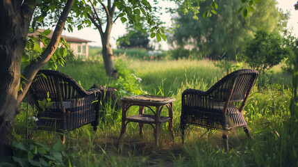 Summer days in the countryside encourage the use of comfortable garden furniture, which introduces an atmosphere of peace and carefreeness to the garden.