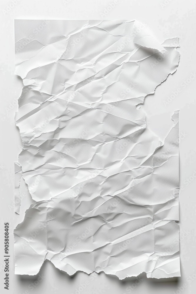 Poster A simple and clean composition featuring a piece of white paper placed on a white surface