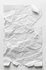 A simple and clean composition featuring a piece of white paper placed on a white surface