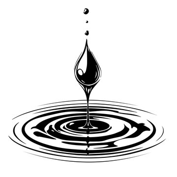 recommend clip art: Water Droplet Falling into Ripple Vector Illustration