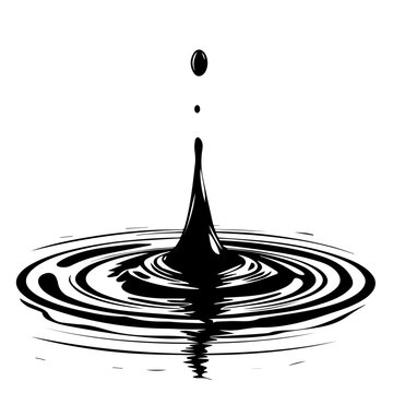 recommend clip art: Water Droplet Falling into Ripple Vector Illustration