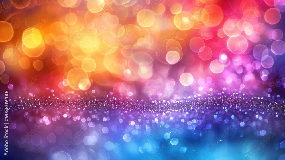 Poster abstract colorful bokeh background with sparkling glitter.