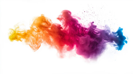 Fototapeta premium Multicolored smoke on white background for overlay on photo