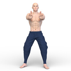 Fototapeta premium カンフーマスター 3DCGレンダリング