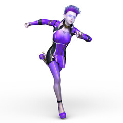サイバーウーマン　3DCGレンダリング