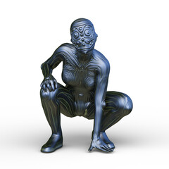 女性サイボーグ　3DCGレンダリング