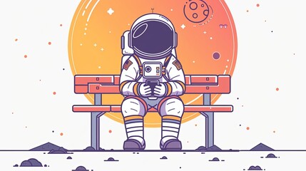 Astronaut on the Moon, Taking a Break