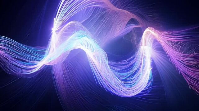 Cascading streams of light pulsate and meld forming a neverending cycle of pulsing beauty.