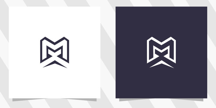 letter mx xm logo design vector