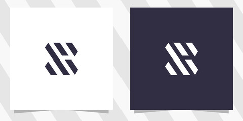 letter sh hs logo design vector