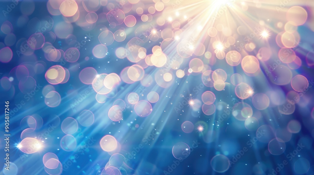 Poster abstract retro light effect with lens flare and bokeh glare