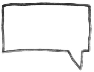Fototapeta premium Speech or Chat bubble in kid drawing style, Transparent background