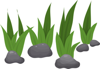 Grass with rocks cartoon © Eki Ummu Ubaid