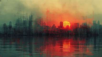 Obraz premium the process, Photocollage Satellite Imagery, Vintage, Saturated.generative ai