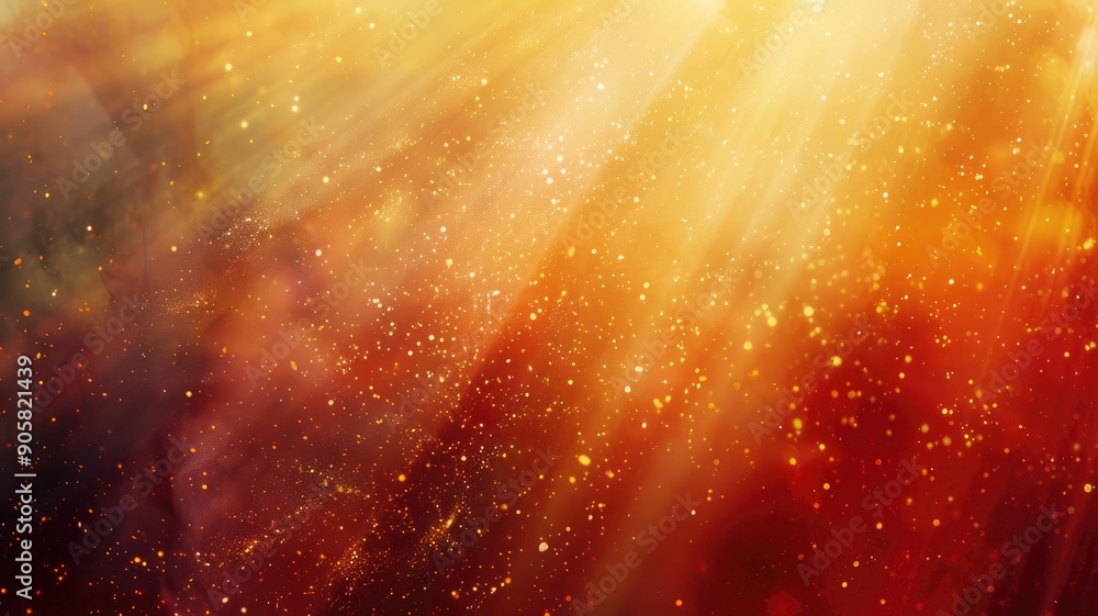 Poster vibrant abstract image with light beams and colorful particles