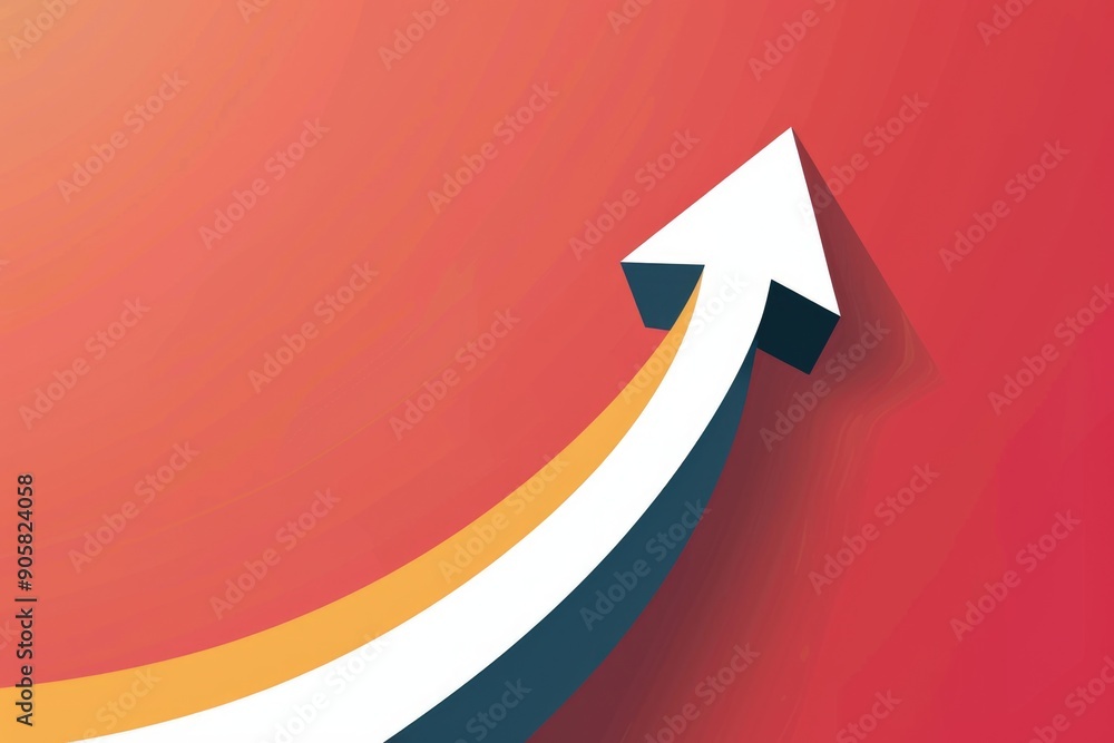 Poster An upward-pointing arrow on a red background, often used as a symbol of encouragement or motivation