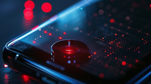 The advanced autofocus system of a smartphone camera using laser technology to quickly and accurately lock onto a subject.