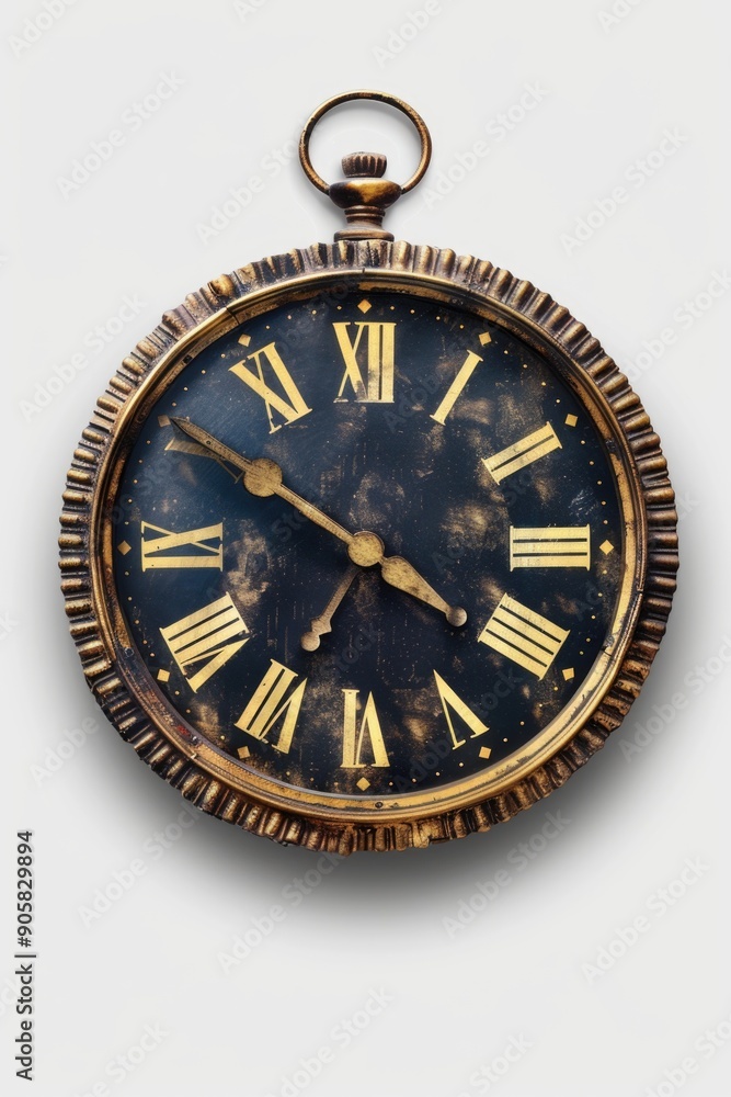 Poster a clock with roman numerals on the face