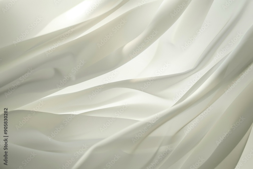 Poster a detailed image of a white cloth with intricate texture and folds