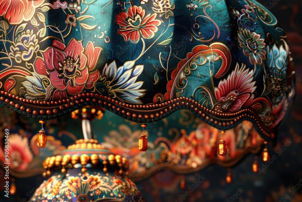 Poster a close-up shot of a lamp sitting on a table, with soft focus and warm lighting