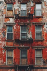 Obraz premium Urban architecture with a fire escape on the side, ideal for cityscape or urban planning images