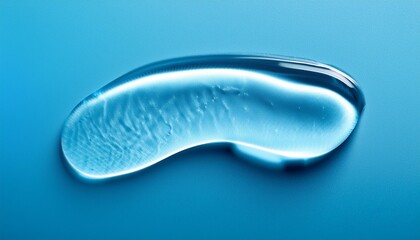 Obraz premium a smear of transparent gel on a blue background