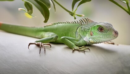 Fototapeta premium one green lizard