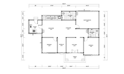 Floor Plan 1 Story House 10 x 15 m.ai