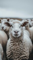 Fototapeta premium sheep isolated on metal background