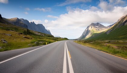 Naklejka premium travel concept the road has beautiful views on both sides