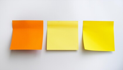 Fototapeta premium five blank sticky notes isolated on white background mockup sticky note paper use post it notes to share idea on sticky note sheets for notes wide banner