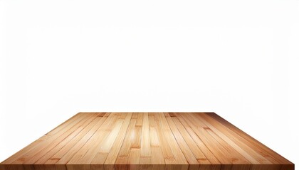 empty bamboo wood table top isolated on empty background for product display montage