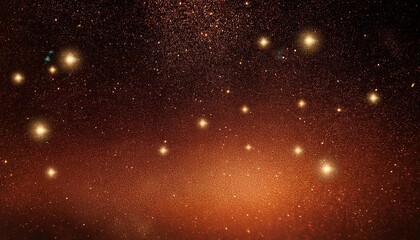 Fototapeta premium black dark orange golden red brown shiny glitter abstract background with space twinkling glow stars effect like outer space night sky universe rusty rough surface grain