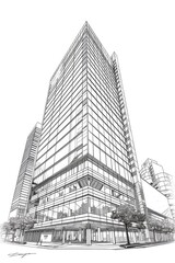Fototapeta premium Tall building in urban setting, ideal for use in architectural or cityscape images